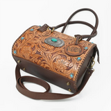 American Darling Tooled Leather Concho Bag