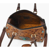 American Darling Tooled Leather Concho Bag