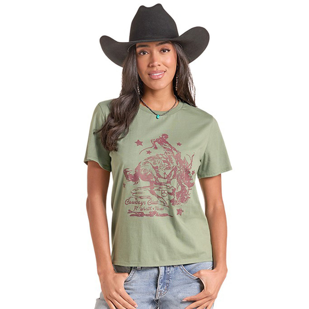 Olive Cowboys Club Graphic T-Shirt