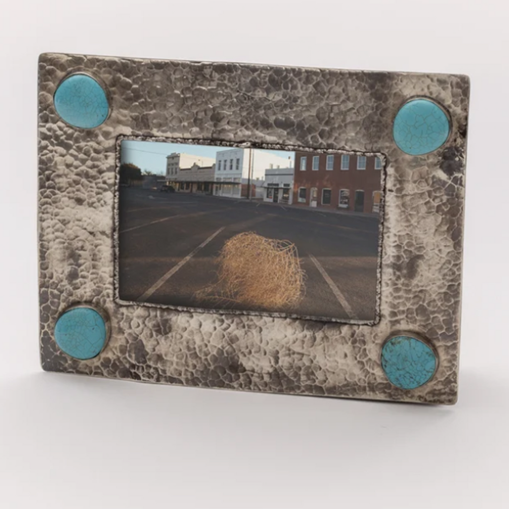Silver Frame with 4 Turquoise Stones