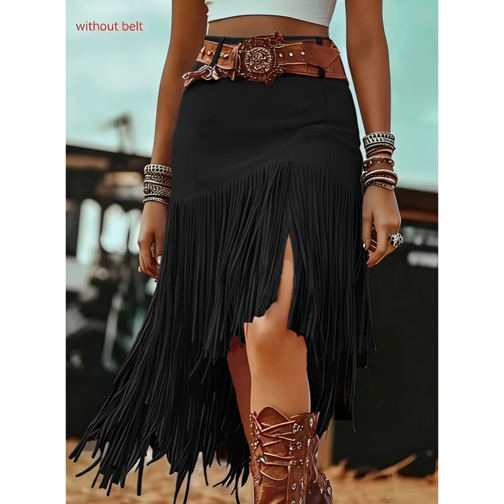 Faux Swade Black Skirt