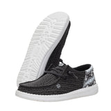 Black and White Tenton textured slip-on HeyDude shoe