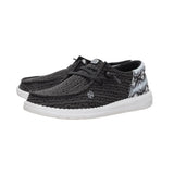 Black and White Tenton textured slip-on HeyDude shoe