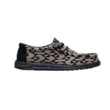 Side view of Hey Dude Men's Wally Black & Tan Geo Jacquard Shoes 