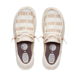 Top side of both Hey Dude Wendy Funk Parchment Waffle Teton Shoes 