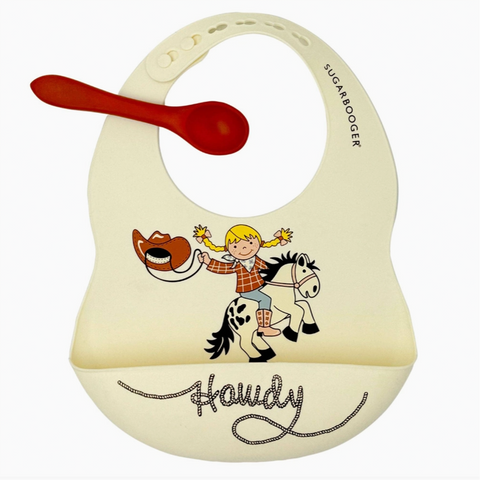 Howdy Cowgirl Bib & Spoon