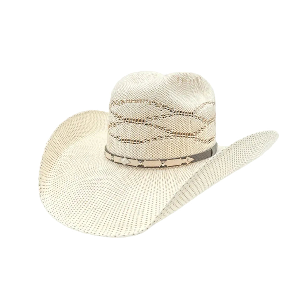 Ivory and Tan Barbwire Vent Straw Hat