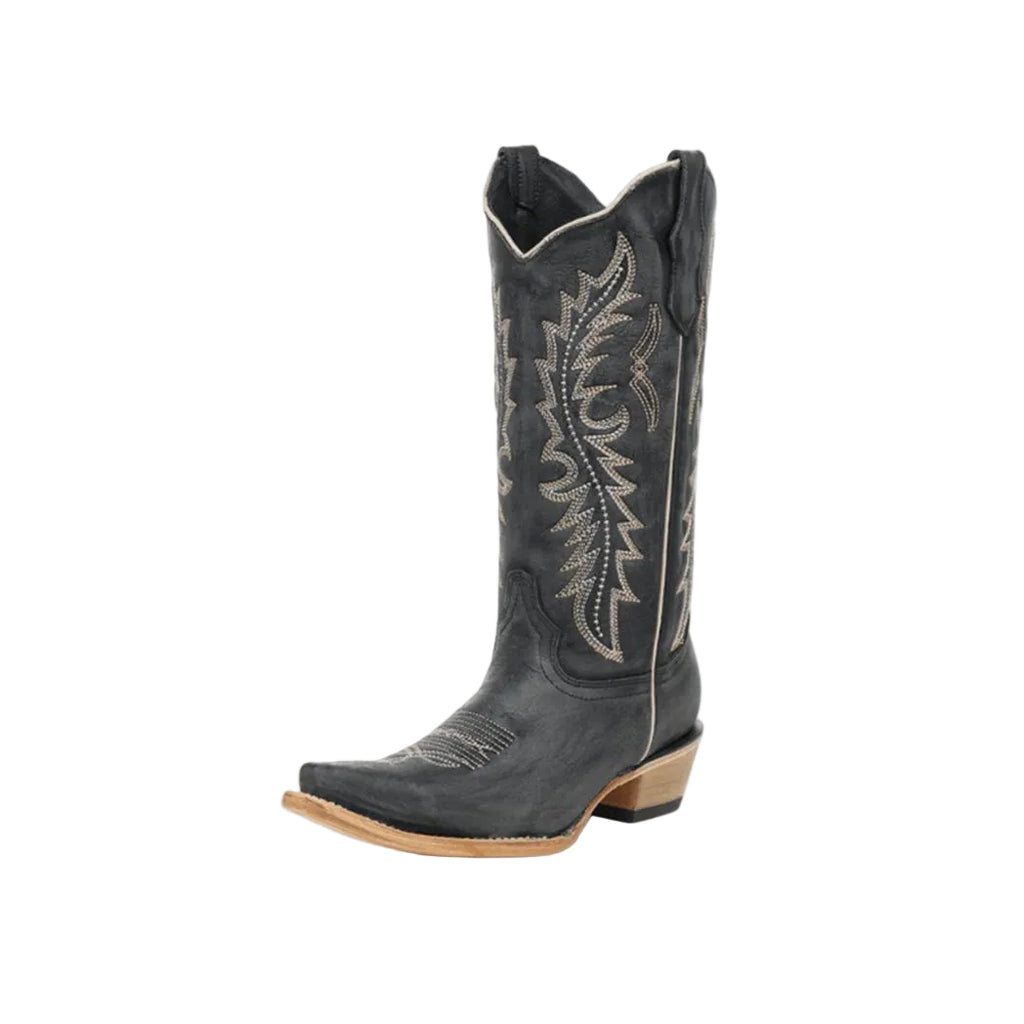 Circle G by Corral Ladies Black Zigzag Embroidery Western Boot