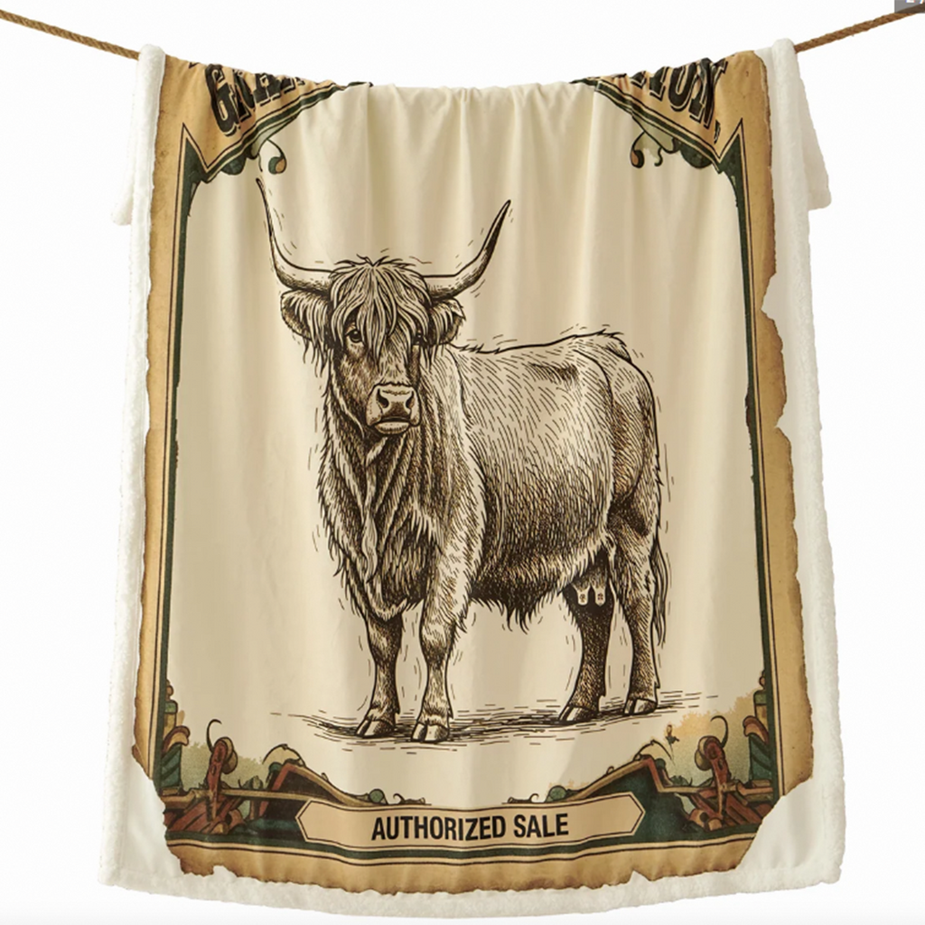 Highland Cow Sherpa Throw
