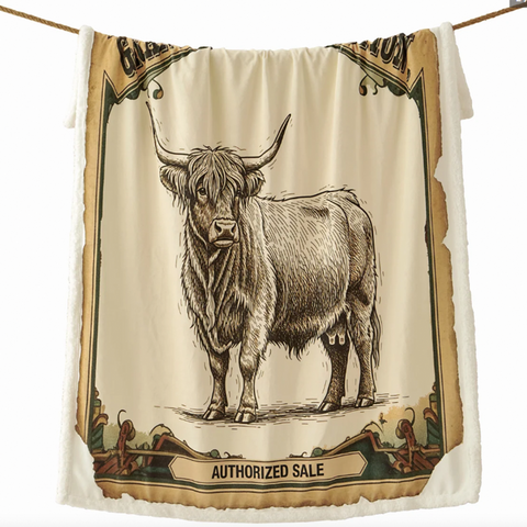 Highland Cow Sherpa Throw