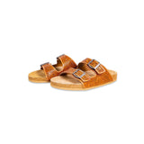 Tooled Double Buckle Adjustable Strap Sandals