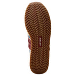 Bottom side view of single denim star ranch runner shoe. 