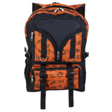 Cognac and Black Backpack with Black Brands Print