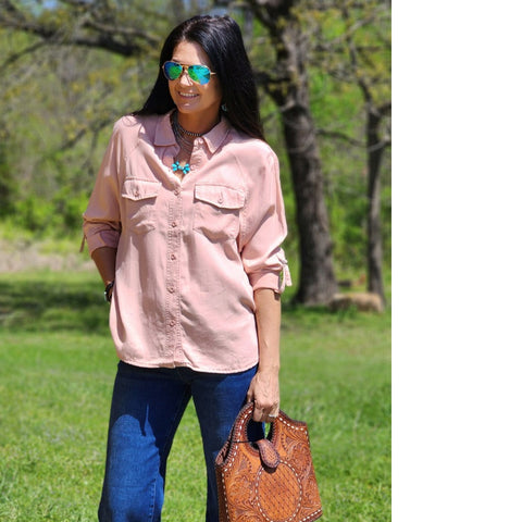 Front View of Soft Pink Shirt