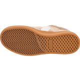 Bottom side view of sand spoiler alert shoes. 