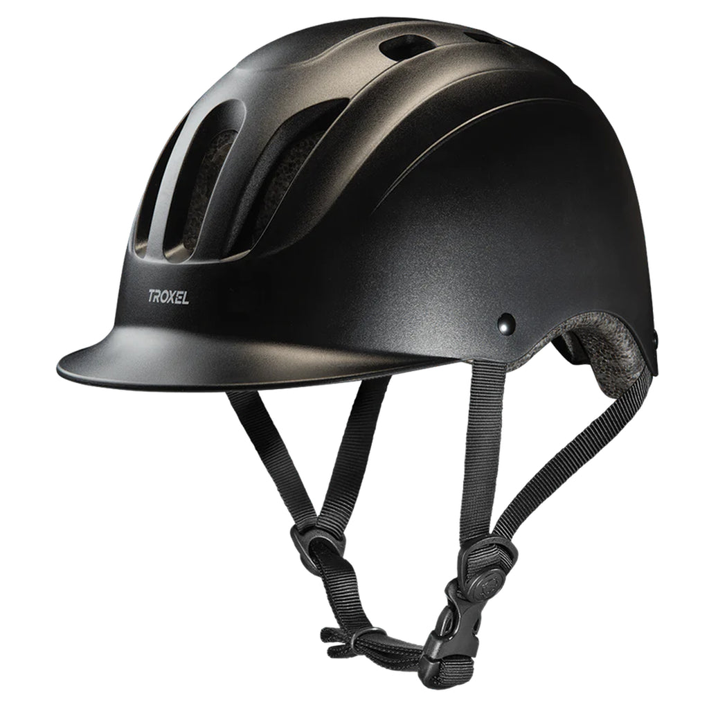 Black sport 2.0 equestrian helmet.