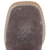 Square Toe, Charcoal rough out, Boot Stitch 