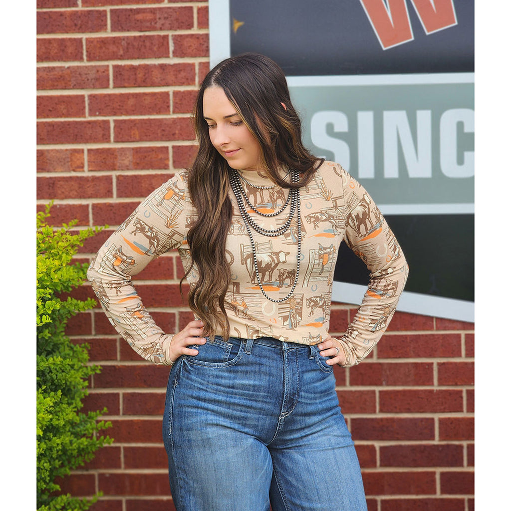 Sunset Ranch designs, mesh, long sleeve 