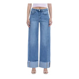 Women's Cuffed High Rise Blue Jeans