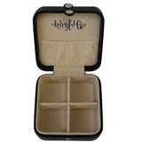 Black Leather Travel Jewelry Case