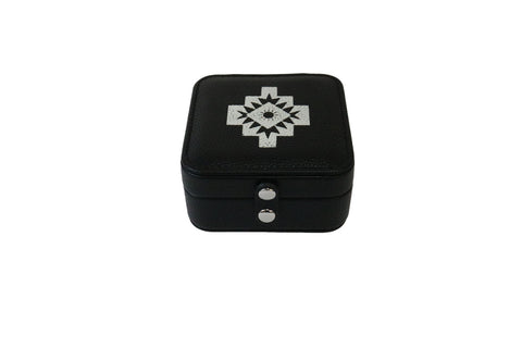 Black Leather Travel Jewelry Case