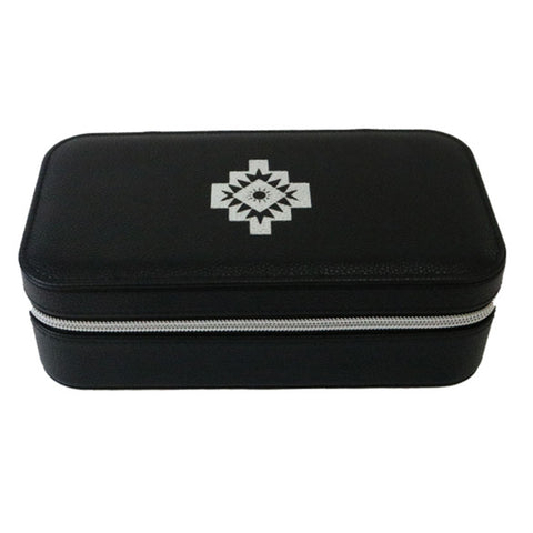 Black Leather Travel Jewelry Case