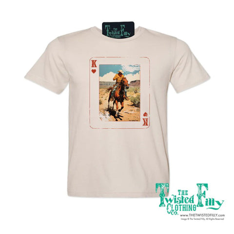 King of Hearts Playing Card with a Horse and Cowboy Graphic T-shirt