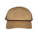 Tan Boot Stitch Foam Trucker Cap