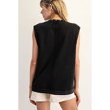 Horseshoe Embroidered Top in Black Back View