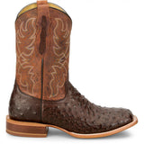 Full side view of Blaine Ostrich Boots.