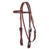 Dark Oiled Browband Headstall with Antique Concho and Buckles