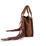 Side view of tote purse