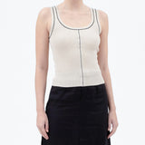 Khaki Stitch Knit Tank Top