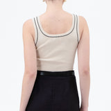 Khaki Stitch Knit Tank Top