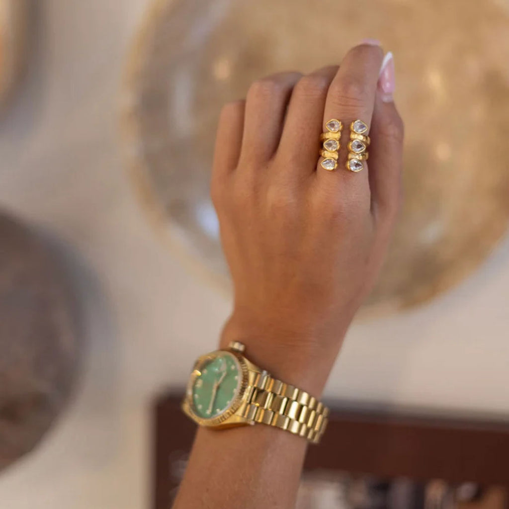 Libby Ring, gold, 6 stones 