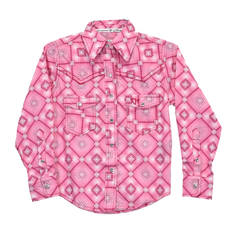 Cowboy Hardware Kid's Pink Diamond Aztec Shirt
