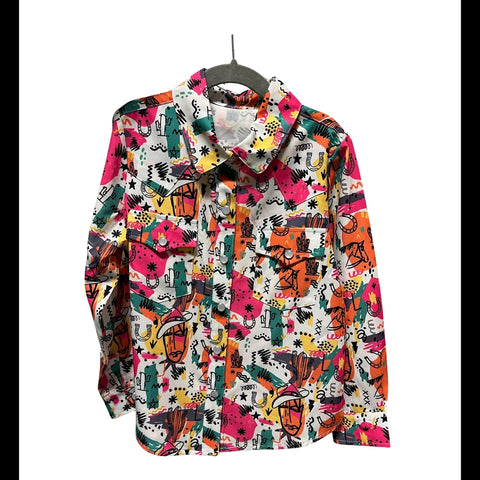 long sleeve pearl snap, toddler, 80s look