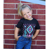 Boho Desert Tee, black tee, crew neck, short sleeve 