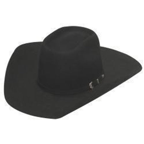 Black Santa Fe cowboy hat with hat band and buckle. 