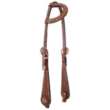 One Ear Headstall with Copper rivet accent and buckles