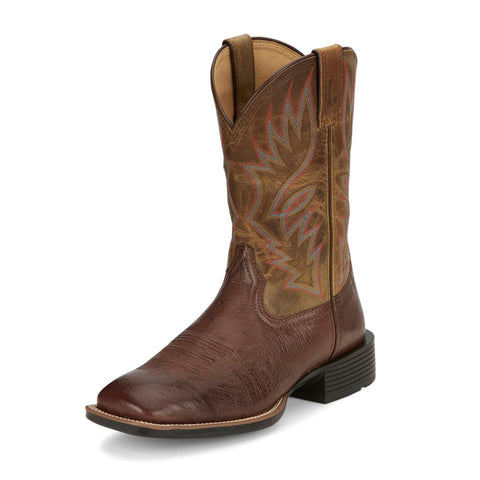 Distressed Brwon Square Toe Boot