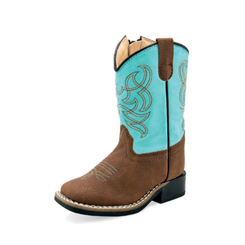 Old West Toddler Turquoise & Brown Boots