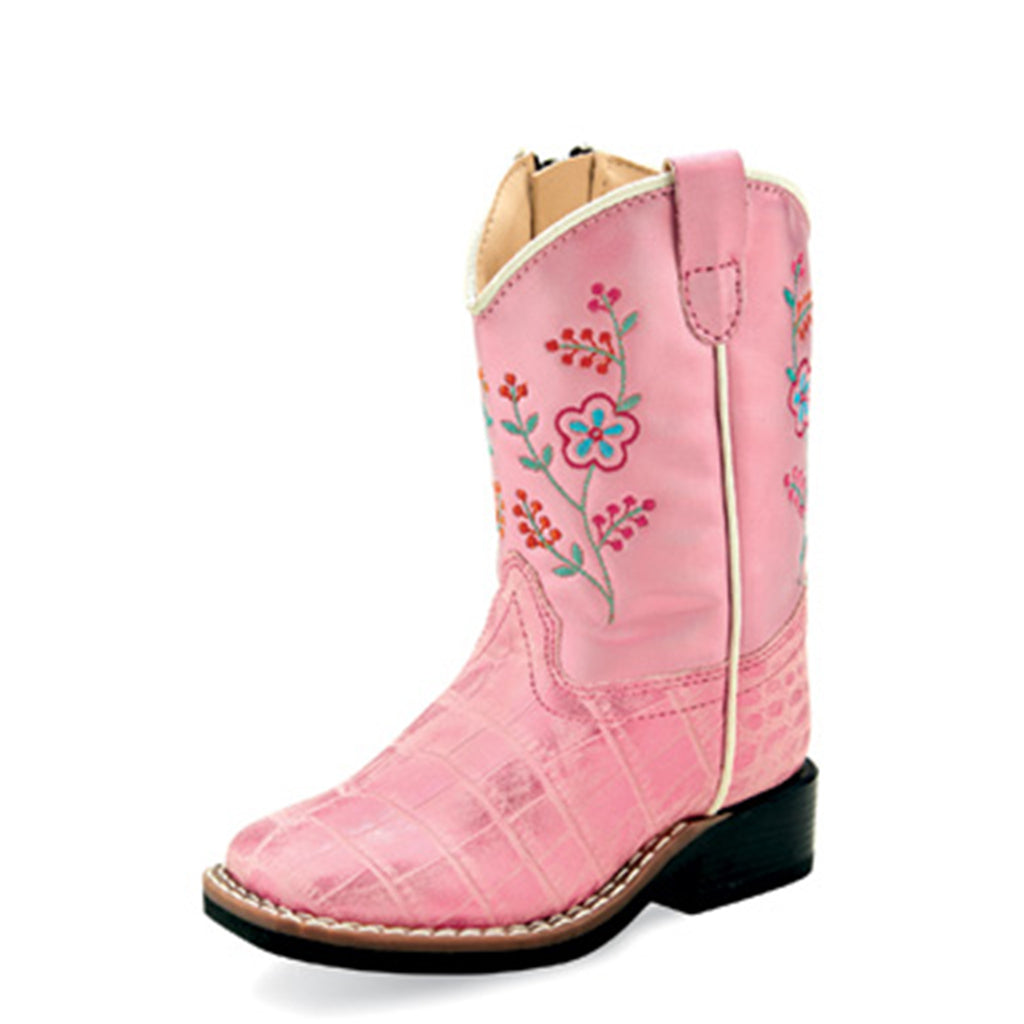 Old West Toddler Pink Floral Boots