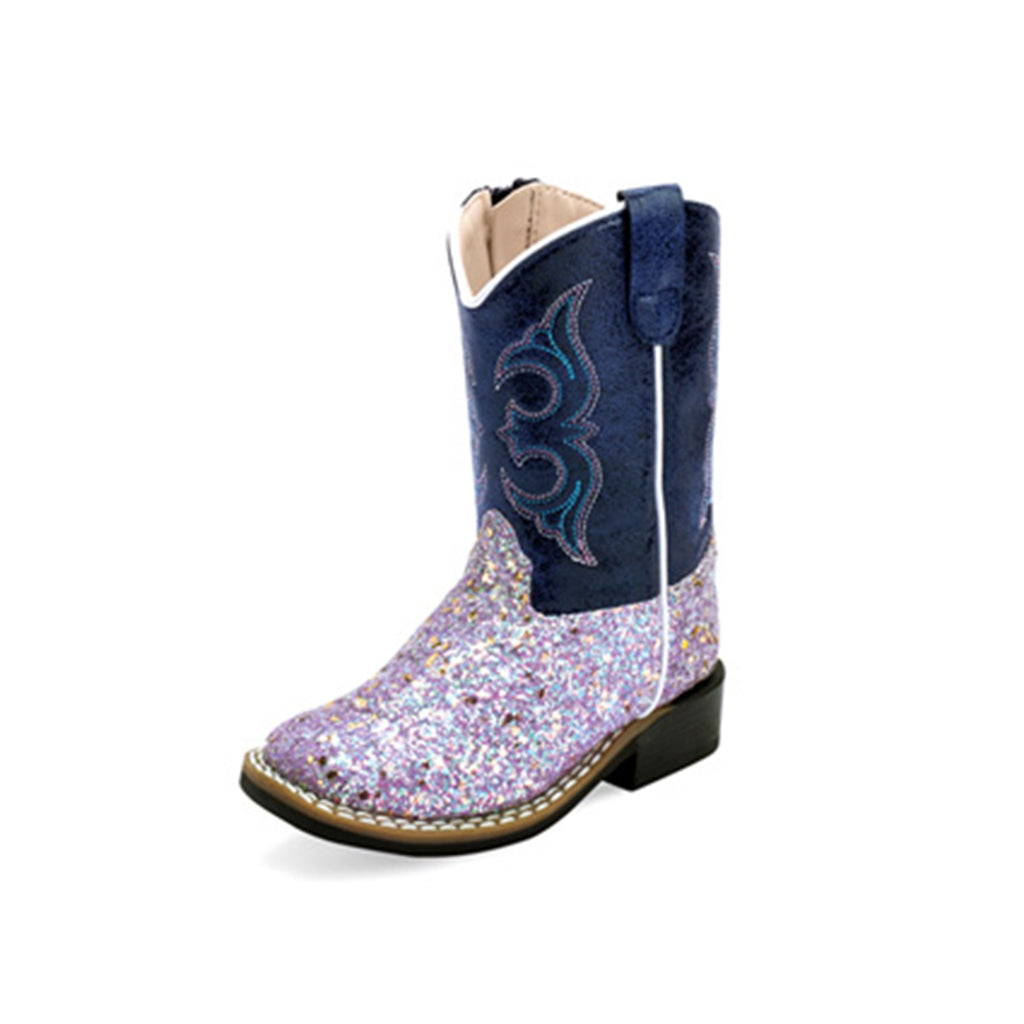 Old West Toddler Navy/Silver Glitter Boots