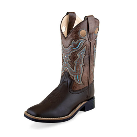 Old West Youth Brown/Black Western Boots