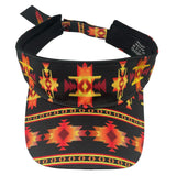 Black & Orange Aztec Visor