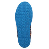 Bottom side view of single shoe. 