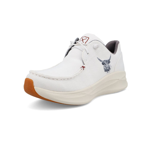 White Lace Up with a Longhorn Graphic And Twisted X Logo