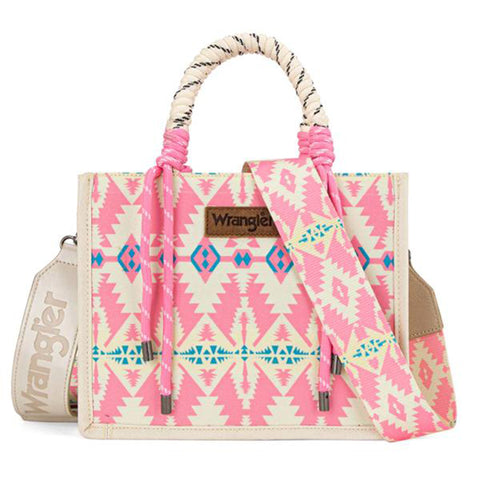 Wrangler Pink and Cream Aztec Tote Bag