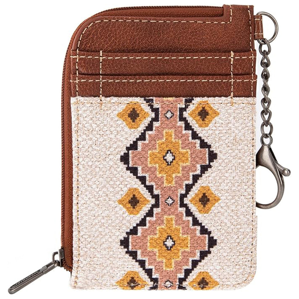Boho Aztec Credit Card Holder with Zipper Pocket Card Case 